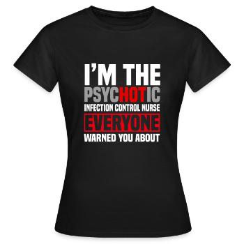 Infirmière en hygiène - T-shirt Femme - noir - Devant - AI Model Female 172 dark (172cm)