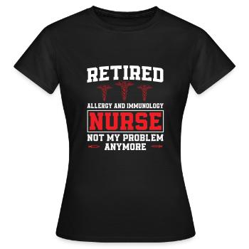 Pensionierte Allergie Krankenschwester - Frauen T-Shirt - Schwarz - Vorne - AI Model Female 172 dark (172cm)