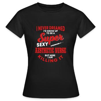 Lustige Ästhetische Krankenschwester Kosmetische - Frauen T-Shirt - Schwarz - Vorne - AI Model Female 172 dark (172cm)