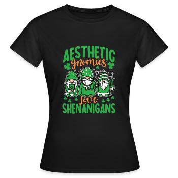 Ästhetische Zwerge St. Patrick's Day - Frauen T-Shirt - Schwarz - Vorne - AI Model Female 172 dark (172cm)