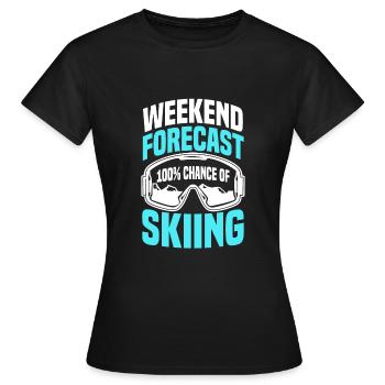 Prévisions pour le week-end de ski - T-shirt Femme - noir - Devant - AI Model Female 172 dark (172cm)
