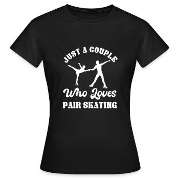 Conception de patinage en couple pour couples de patinage artistique - T-shirt Femme - noir - Devant - AI Model Female 172 dark (172cm)