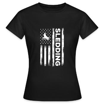 Usa Flag Sleigh Clothing Sleigh Riders - Women's T-Shirt - black - Front - AI Model Female 172 dark (172cm)