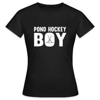 Garçon de hockey sur étang - T-shirt Femme - noir - Devant - AI Model Female 172 dark (172cm)