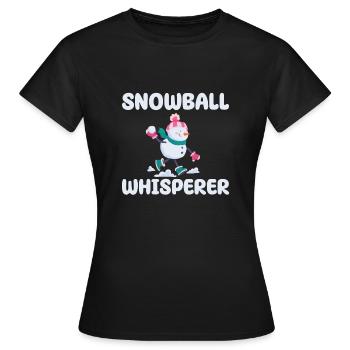 Chuchoteur boule de neige - T-shirt Femme - noir - Devant - AI Model Female 172 dark (172cm)