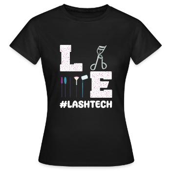 Equipement de technicien en cils Extensions de cils - T-shirt Femme - noir - Devant - AI Model Female 172 dark (172cm)