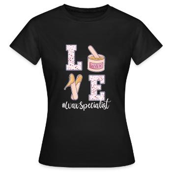 Spécialiste de l’épilation à la cire Saint-Valentin - T-shirt Femme - noir - Devant - AI Model Female 172 dark (172cm)