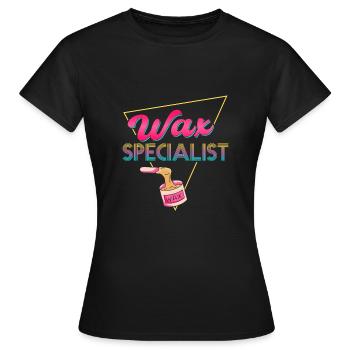 80s Retro Waxing Specialist Design - Women's T-Shirt - black - Front - AI Model Female 172 dark (172cm)
