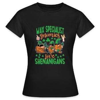 Spécialiste de la cire La Saint-Patrick de Shenanigan - T-shirt Femme - noir - Devant - AI Model Female 172 dark (172cm)