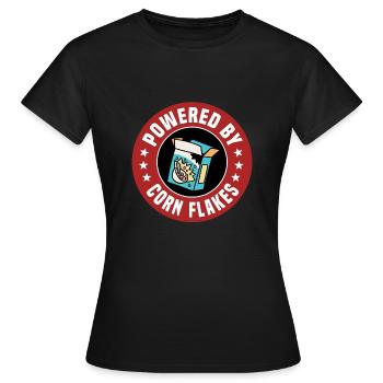 Powered By Corn Flakes - Women's T-Shirt - black - Front - AI Model Female 172 dark (172cm)