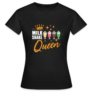Reine du milkshake - T-shirt Femme - noir - Devant - AI Model Female 172 dark (172cm)