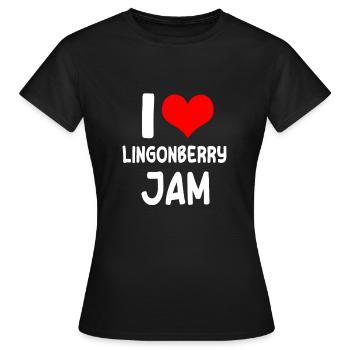 J’adore la confiture de canneberges - T-shirt Femme - noir - Devant - AI Model Female 172 dark (172cm)