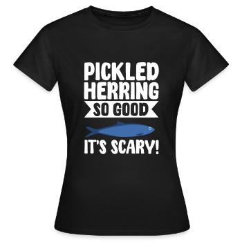 eLustiger Eingelegter Hering Geschenkidee - Frauen T-Shirt - Schwarz - Vorne - AI Model Female 172 dark (172cm)