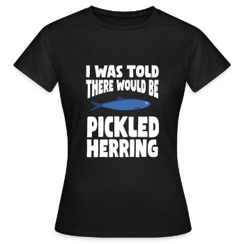 Eingelegter Hering Design - Frauen T-Shirt - Schwarz - Vorne - AI Model Female 172 dark (172cm)