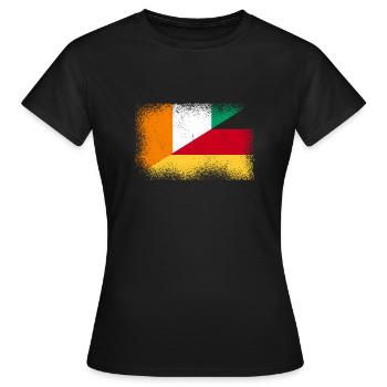 Elfenbeinküste Deutschland - Frauen T-Shirt - Schwarz - Vorne - AI Model Female 172 dark (172cm)