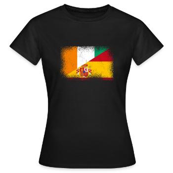 Elfenbeinküste Spanien Fahne - Frauen T-Shirt - Schwarz - Vorne - AI Model Female 172 dark (172cm)