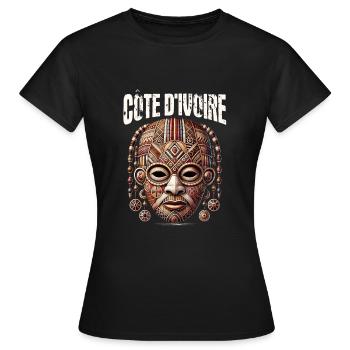 Elfenbeinküste Westafrika Elefant Ivorische Flagge - Frauen T-Shirt - Schwarz - Vorne - AI Model Female 172 dark (172cm)