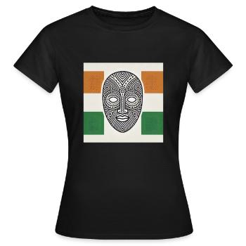 Côte d’Ivoire, Afrique de l’Ouest, Eléphant, Ivoirien - T-shirt Femme - noir - Devant - AI Model Female 172 dark (172cm)