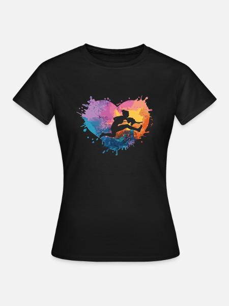Hobby Horsing Herz - Frauen T-Shirt - Schwarz