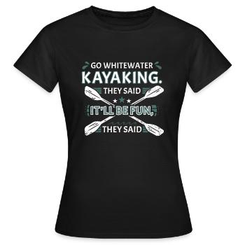 Kayak en eau vive Ils ont dit Kayak en eau vive - T-shirt Femme - noir - Devant - AI Model Female 172 dark (172cm)
