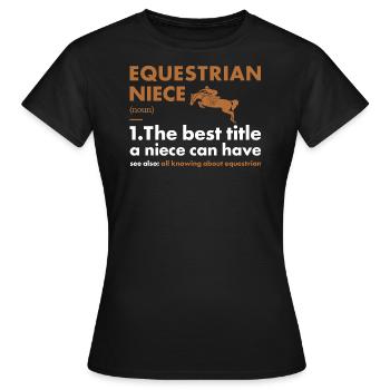 Sport Niece Definition Equestrian - Frauen T-Shirt - Schwarz - Vorne - AI Model Female 172 dark (172cm)
