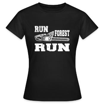 RUN FOREST RUN - Frauen T-Shirt - Schwarz - Vorne - AI Model Female 172 dark (172cm)