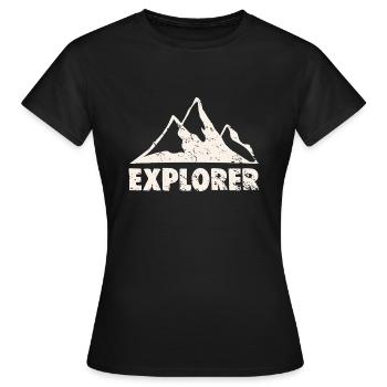 EXPLORER - Frauen T-Shirt - Schwarz - Vorne - AI Model Female 172 dark (172cm)