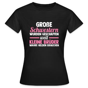 Große Schwester Familie Grosse Schwester Geschenk - Frauen T-Shirt - Schwarz - Vorne - AI Model Female 172 dark (172cm)