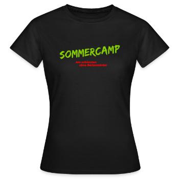 Sommercamp - Frauen T-Shirt - Schwarz - Vorne - AI Model Female 172 dark (172cm)