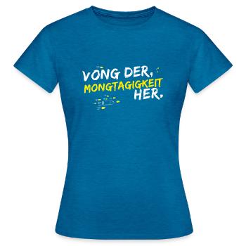 Monday - Women's T-Shirt - antique blue sapphire heather - Front - AI Model Female 172 dark (172cm)