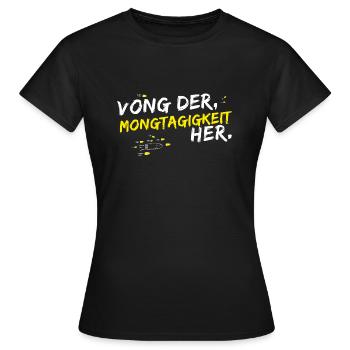 lundi - T-shirt Femme - noir - Devant - AI Model Female 172 dark (172cm)
