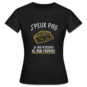 J'peux pas.. Fromage / Fromager / Cadeau Métier - T-shirt Femme - noir - Devant - AI Model Female 172 dark (172cm)