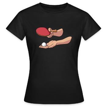 Serve Table tennis ball Table tennis player - Women's T-Shirt - black - Front - AI Model Female 172 dark (172cm)
