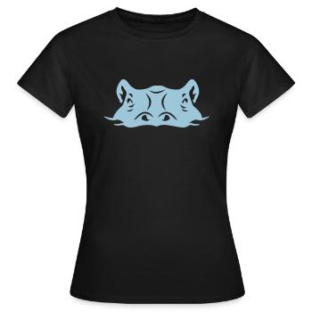Nilpferd - Frauen T-Shirt - Schwarz - Vorne - AI Model Female 172 dark (172cm)