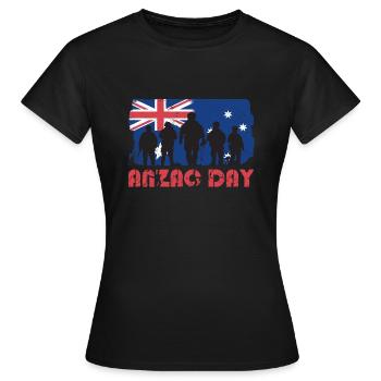 JOURNÉE DE L’ANZAC - T-shirt Femme - noir - Devant - AI Model Female 172 dark (172cm)