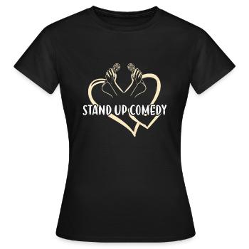 Comedian Heart Stand Up Comedy - Frauen T-Shirt - Schwarz - Vorne - AI Model Female 172 dark (172cm)