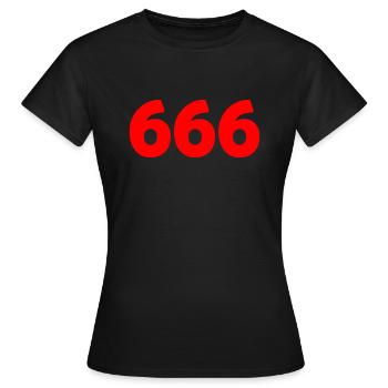 666 - Frauen T-Shirt - Schwarz - Vorne - AI Model Female 172 dark (172cm)