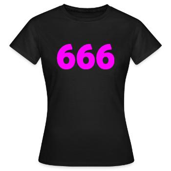 666 - Frauen T-Shirt - Schwarz - Vorne - AI Model Female 172 dark (172cm)