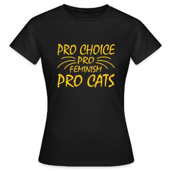 Pro choice pro feminism pro cats - Frauen T-Shirt - Schwarz - Vorne - AI Model Female 172 dark (172cm)