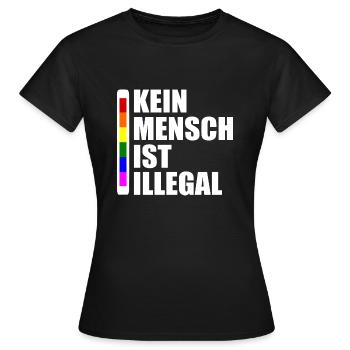 Kein mensch ist illegal - Frauen T-Shirt - Schwarz - Vorne - AI Model Female 172 dark (172cm)