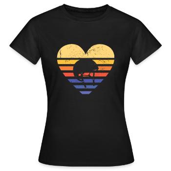 Sport Retro Sunset Heart Roller Derby - T-shirt Femme - noir - Devant - AI Model Female 172 dark (172cm)