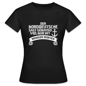 Platdeutsch Norddeutschen Möwe Geschenk - Frauen T-Shirt - Schwarz - Vorne - AI Model Female 172 dark (172cm)