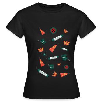 Assortiment de feux d’artifice - T-shirt Femme - noir - Devant - AI Model Female 172 dark (172cm)