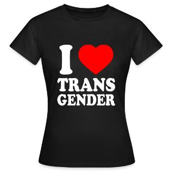 I love transgender trans - T-shirt Femme - noir - Devant - AI Model Female 172 dark (172cm)