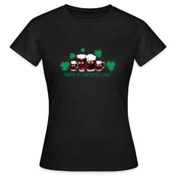 Bière, Saint-Patrick, Trèfle, Trèfle - T-shirt Femme - noir - Devant - AI Model Female 172 dark (172cm)