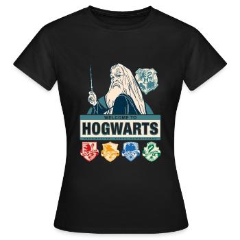 Harry Potter Bienvenue À Poudlard Dumbledore - T-shirt Femme - noir - Devant - AI Model Female 172 dark (172cm)