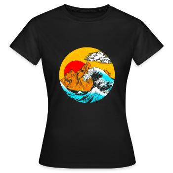 Art japonais - T-shirt Femme - noir - Devant - AI Model Female 172 dark (172cm)