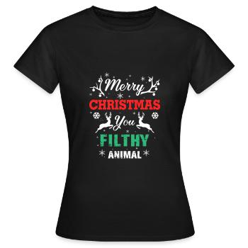 Drôle seul à la maison Films Joyeux Noël - T-shirt Femme - noir - Devant - AI Model Female 172 dark (172cm)