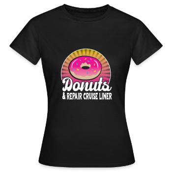 Mécanicien de navire - T-shirt Femme - noir - Devant - AI Model Female 172 dark (172cm)