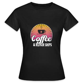 Mécanicien de navire - T-shirt Femme - noir - Devant - AI Model Female 172 dark (172cm)
